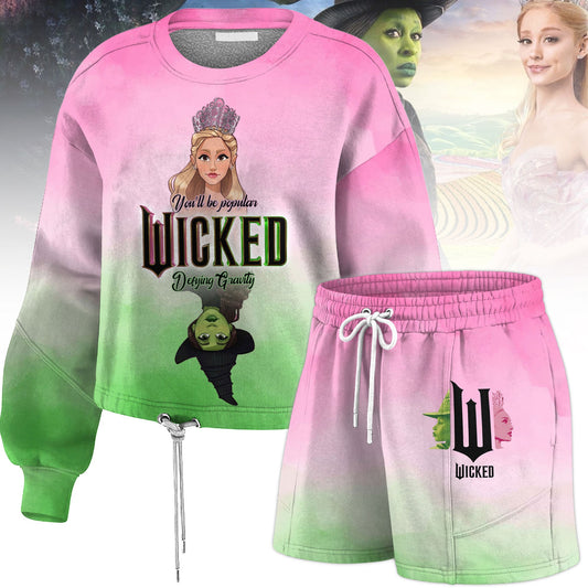 WCKD Fleece Long Sleeve T-Shirt & Shorts Lounge Set TTN