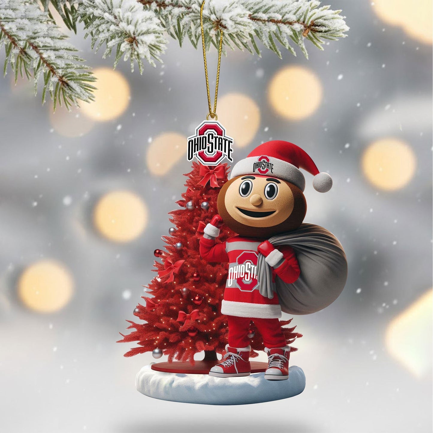 COMBO OSB CHRISTMAS TREE TOPPER WITH ORNAMENT DAT