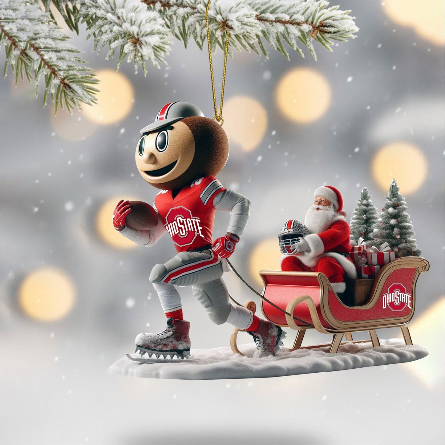 COMBO OSB CHRISTMAS TREE TOPPER WITH ORNAMENT DAT