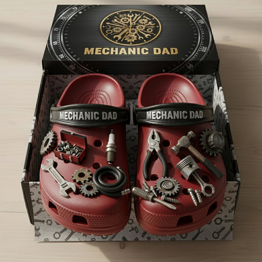 PREMIUM Mechanic Dad CLOGS WITH CHARMS LNTH