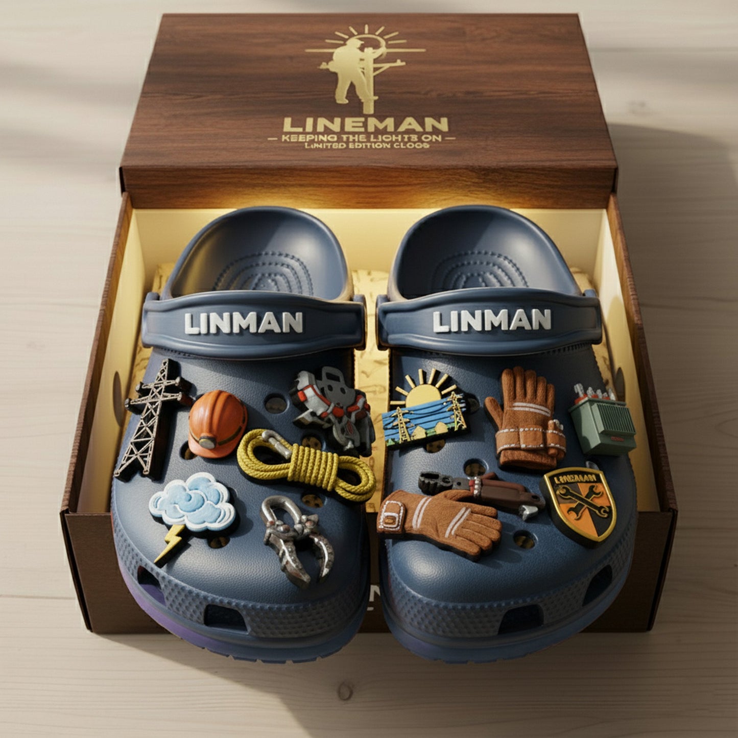 PREMIUM Lineman CLOGS WITH CHARMS LNTH