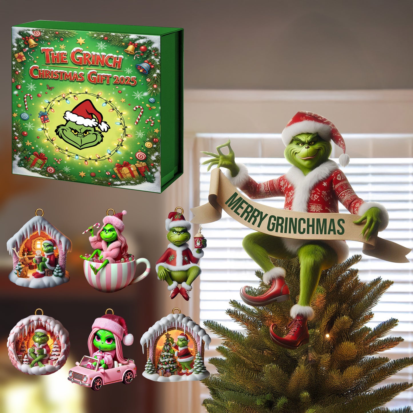 COMBO TGR CHRISTMAS TREE TOPPER WITH ORNAMENT DAT