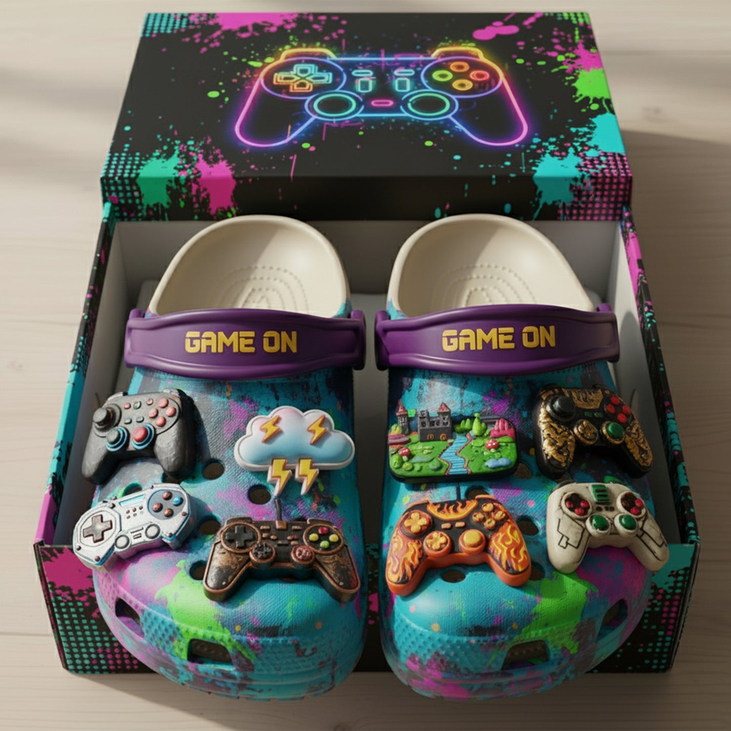 PREMIUM Gamer controller CLOGS WITH CHARMS LNTH