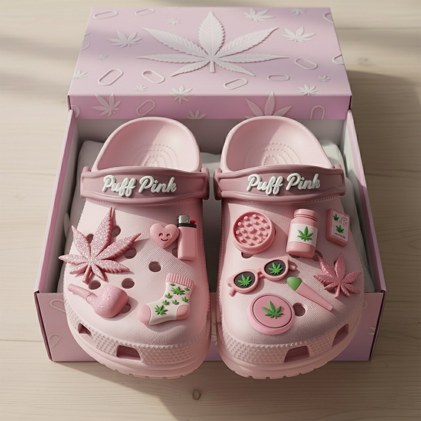 PREMIUM Weed CLOGS WITH CHARMS LNTH