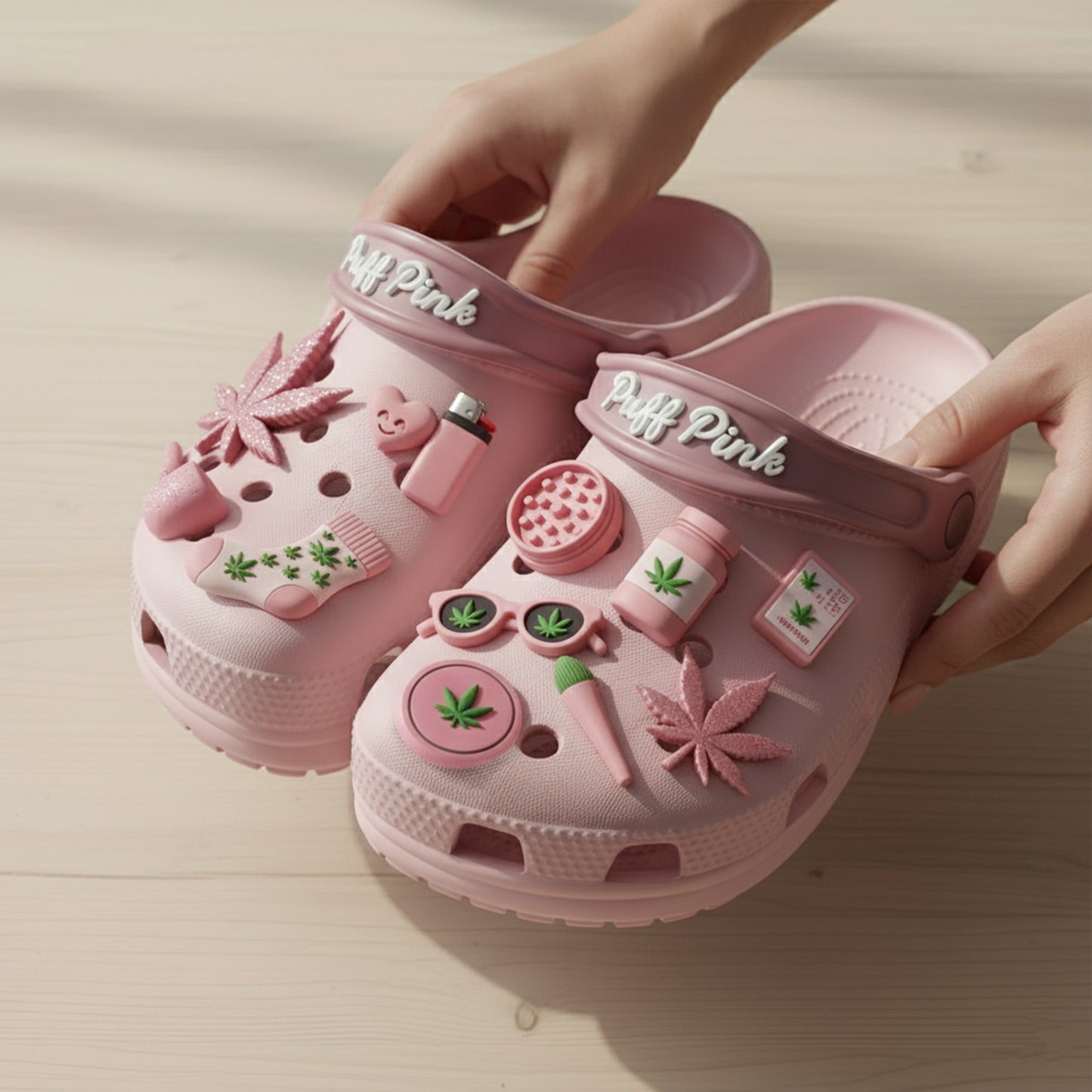 PREMIUM Weed CLOGS WITH CHARMS LNTH