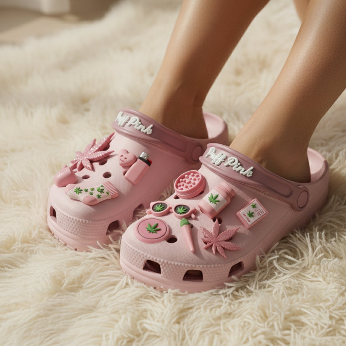PREMIUM Weed CLOGS WITH CHARMS LNTH