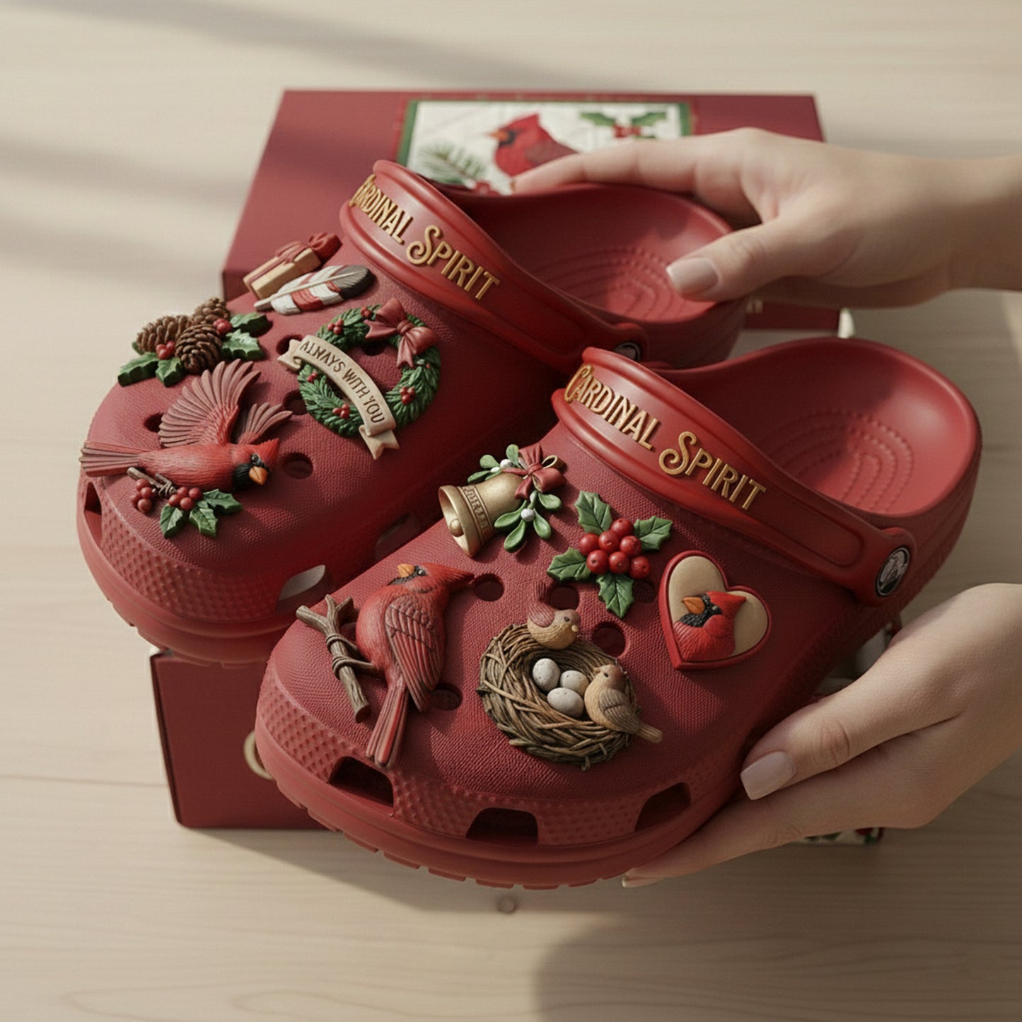 PREMIUM Cardinal CLOGS WITH CHARMS LNTH