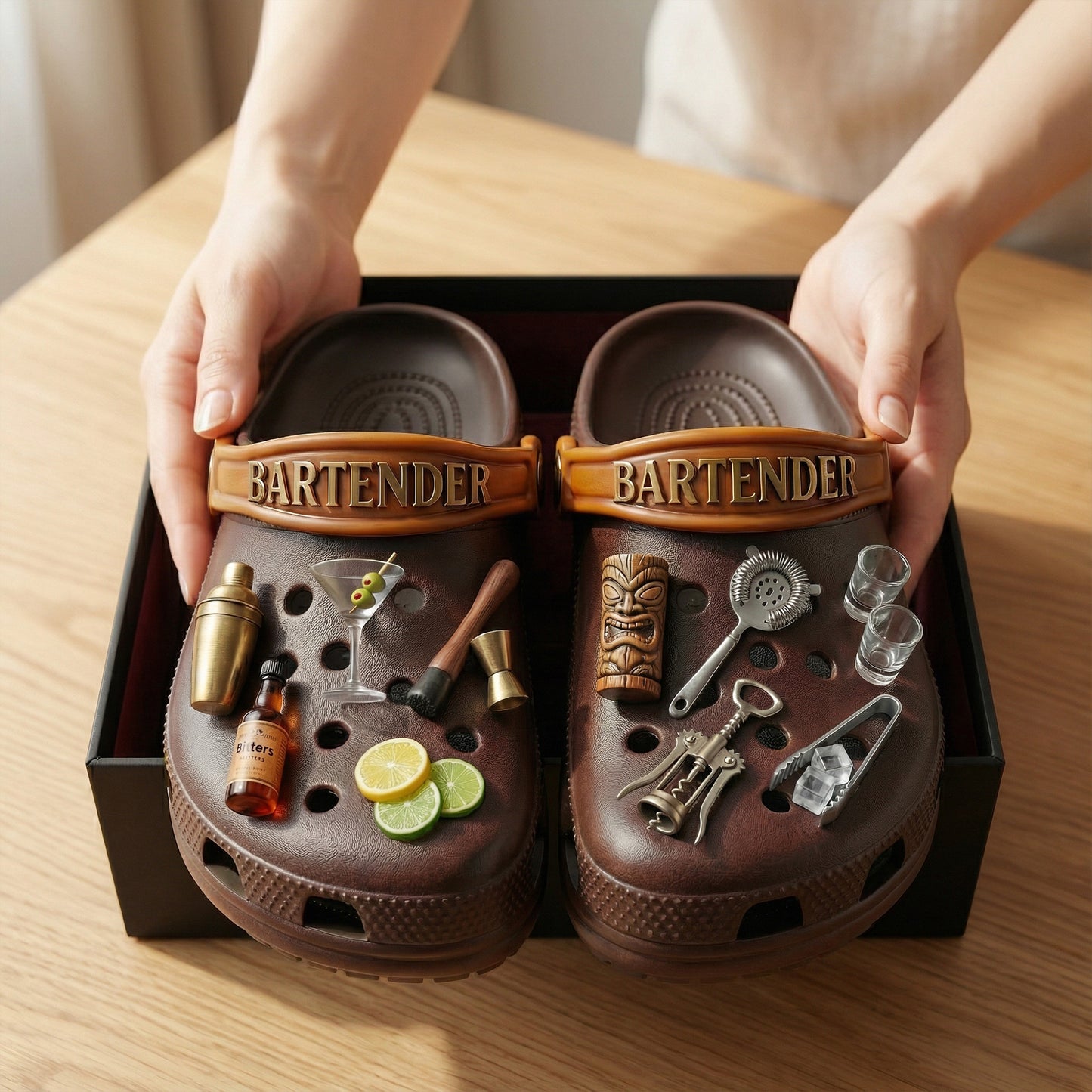 PREMIUM Bartender CLOGS WITH CHARMS LNTH