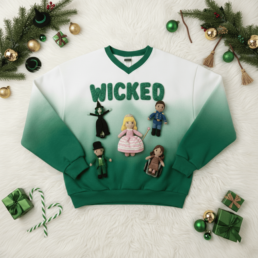 WCKD V-Neck Crochet Sweatshirt HTTT