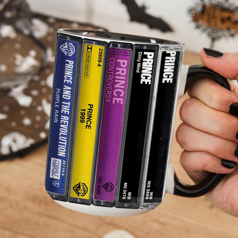 Premium PRCE Albums Cassette Collection Retro Accent Edge-to-Edge Printed Mug