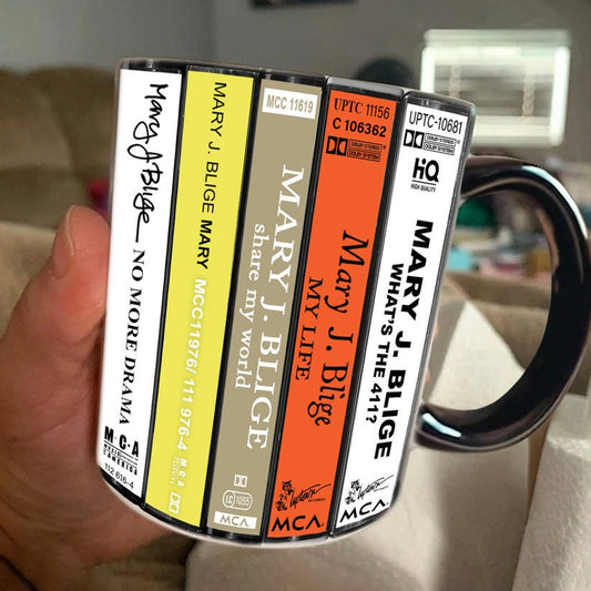 Premium MJB Albums Cassette Collection Retro Accent Mug