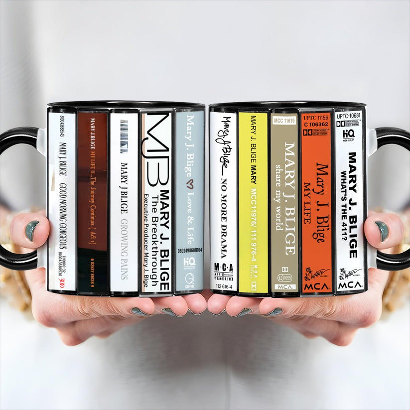 Premium MJB Albums Cassette Collection Retro Accent Mug