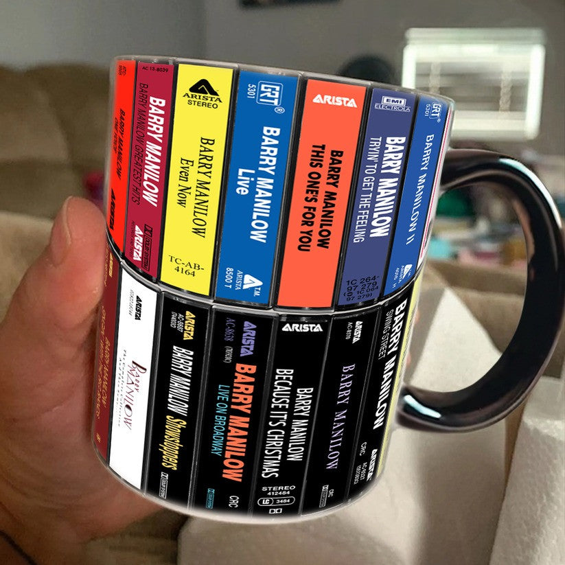 Premium BRML Albums Cassette Collection Retro Accent Edge-to-Edge Printed Mug