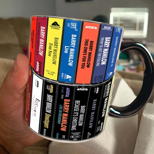 Premium BRML Albums Cassette Collection Retro Accent Edge-to-Edge Printed Mug