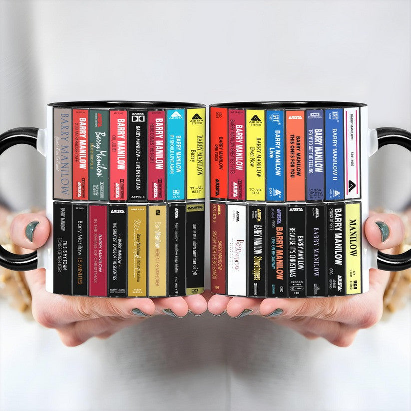 Premium BRML Albums Cassette Collection Retro Accent Edge-to-Edge Printed Mug
