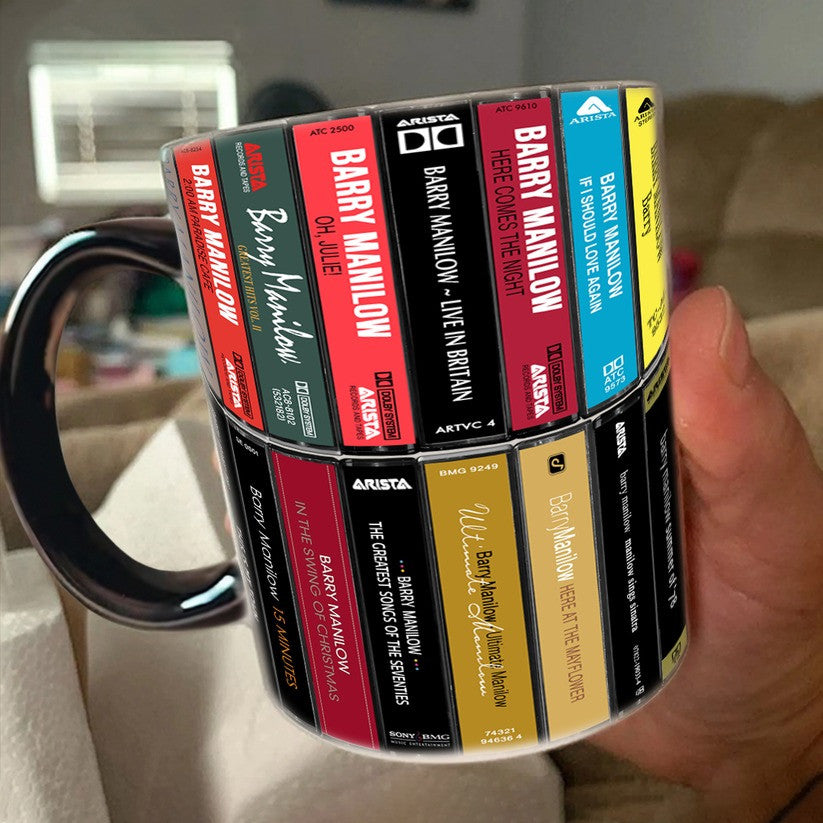 Premium BRML Albums Cassette Collection Retro Accent Edge-to-Edge Printed Mug
